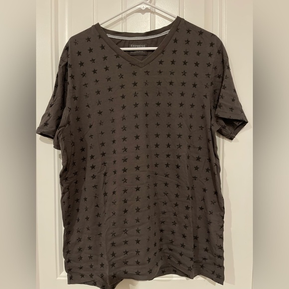 Express Men's Star Pattern Gray T-Shirt - Picture 2 of 7